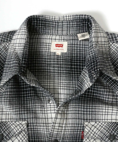 Levi's（リーバイス）の「Levi's/リーバイス  フラップポケットウエスタン ネルチェックシャツ（シャツ/ブラウス・メンズ・グレー/ブラック/レッド・L/XL）」の4枚目の写真