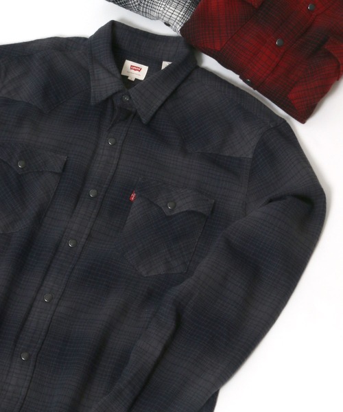 Levi's（リーバイス）の「Levi's/リーバイス  フラップポケットウエスタン ネルチェックシャツ（シャツ/ブラウス・メンズ・グレー/ブラック/レッド・L/XL）」の7枚目の写真