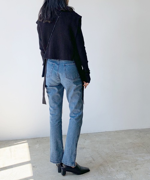 LIAN（リアン）の「デニム/ヘビーツイルスリットスキニーパンツ（デニムパンツ・レディース・ライトブルー/ブラック/アイボリー/ダークブラック/ブルー・SMALL/MEDIUM/LARGE）」の18枚目の写真