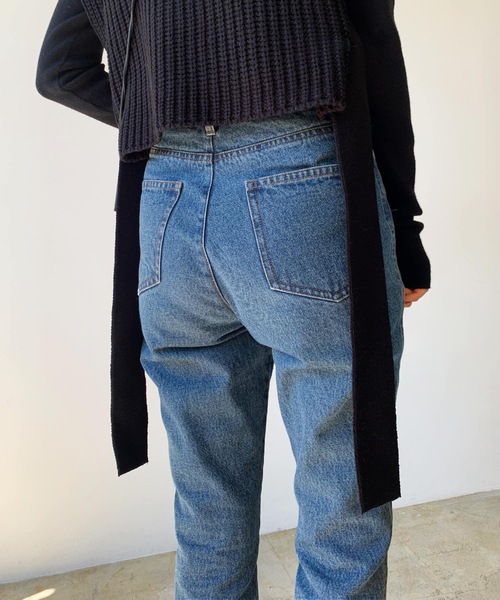 LIAN（リアン）の「デニム/ヘビーツイルスリットスキニーパンツ（デニムパンツ・レディース・ライトブルー/ブラック/アイボリー/ダークブラック/ブルー・SMALL/MEDIUM/LARGE）」の6枚目の写真