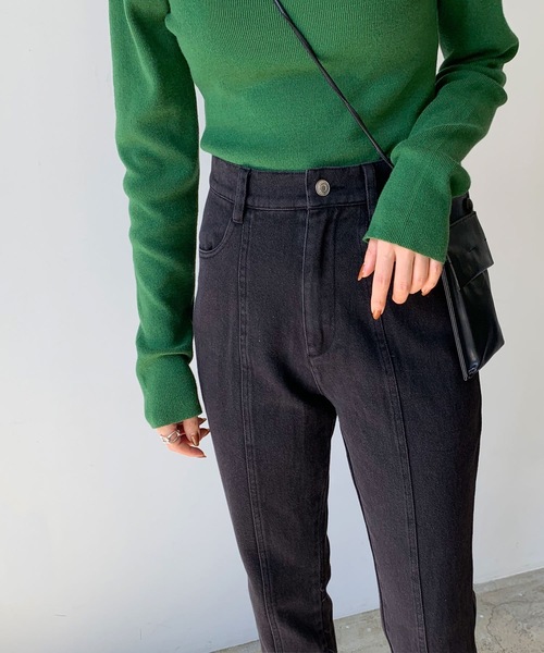 LIAN（リアン）の「デニム/ヘビーツイルスリットスキニーパンツ（デニムパンツ・レディース・ライトブルー/ブラック/アイボリー/ダークブラック/ブルー・SMALL/MEDIUM/LARGE）」の15枚目の写真