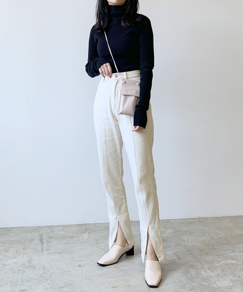 LIAN（リアン）の「デニム/ヘビーツイルスリットスキニーパンツ（デニムパンツ・レディース・ライトブルー/ブラック/アイボリー/ダークブラック/ブルー・SMALL/MEDIUM/LARGE）」の16枚目の写真