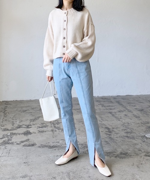 LIAN（リアン）の「デニム/ヘビーツイルスリットスキニーパンツ（デニムパンツ・レディース・ライトブルー/ブラック/アイボリー/ダークブラック/ブルー・SMALL/MEDIUM/LARGE）」の21枚目の写真