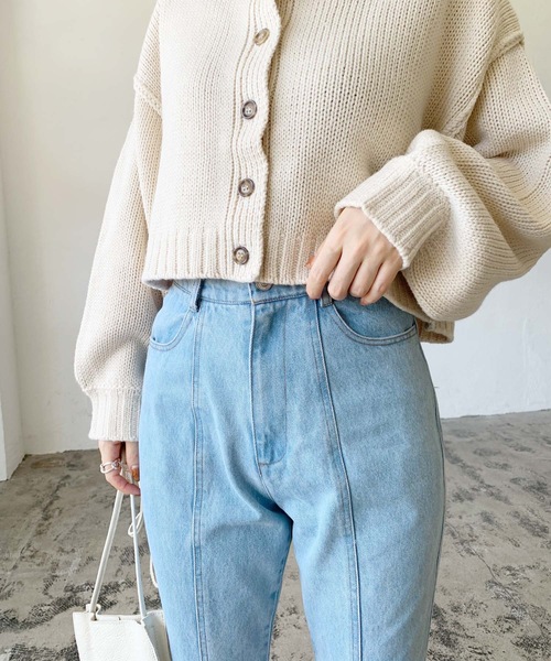 LIAN（リアン）の「デニム/ヘビーツイルスリットスキニーパンツ（デニムパンツ・レディース・ライトブルー/ブラック/アイボリー/ダークブラック/ブルー・SMALL/MEDIUM/LARGE）」の9枚目の写真