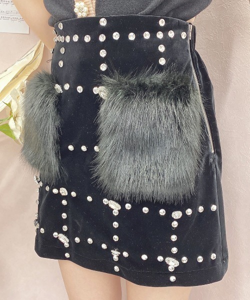 Swankiss（スワンキス）の「TS fur bijous S/K（スカート・レディース・ベージュ/ブルー/ブラック・FREE）」の2枚目の写真