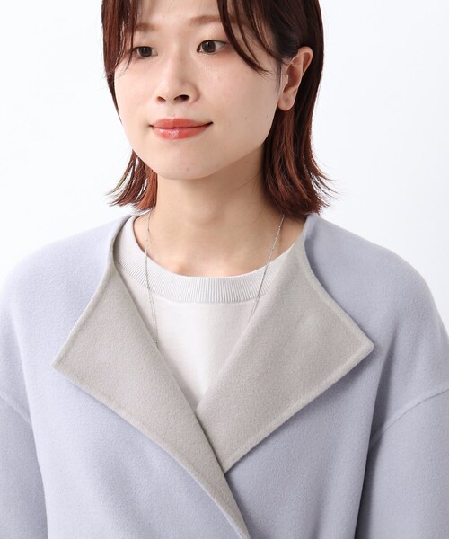 UNTITLED（アンタイトル）の「◇ベルテッド配色ミドルリバーコート