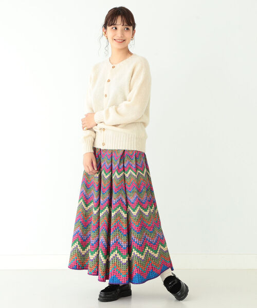 BEAMS BOY（ビームスボーイ）の「Nor’Easterly / シェットランド シャギー ニット カーディガン（カーディガン/ボレロ・レディース・グリーン/パープル/ブルー/ナチュラル/イエロー/レッド・ONE SIZE）」の8枚目の写真