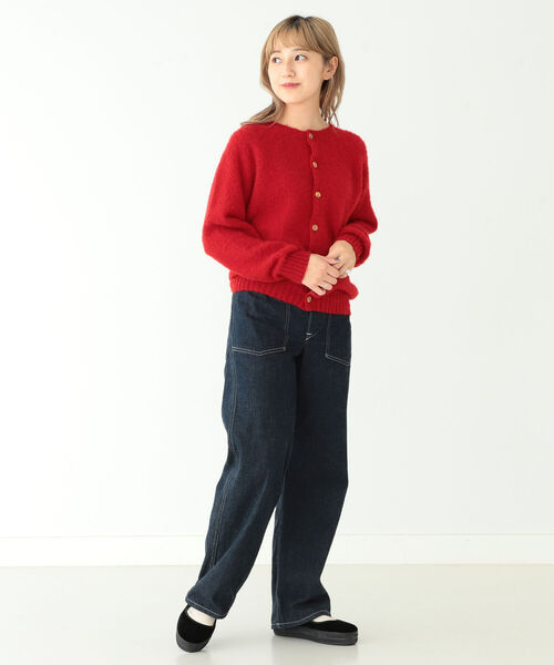 BEAMS BOY（ビームスボーイ）の「Nor’Easterly / シェットランド シャギー ニット カーディガン（カーディガン/ボレロ・レディース・グリーン/パープル/ブルー/ナチュラル/イエロー/レッド・ONE SIZE）」の10枚目の写真