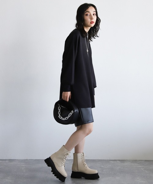 HARE（ハレ）の「ボリュームソールコンバットブーツ(HARE)（ブーツ・レディース・ホワイト/ブラック・M/L）」の17枚目の写真