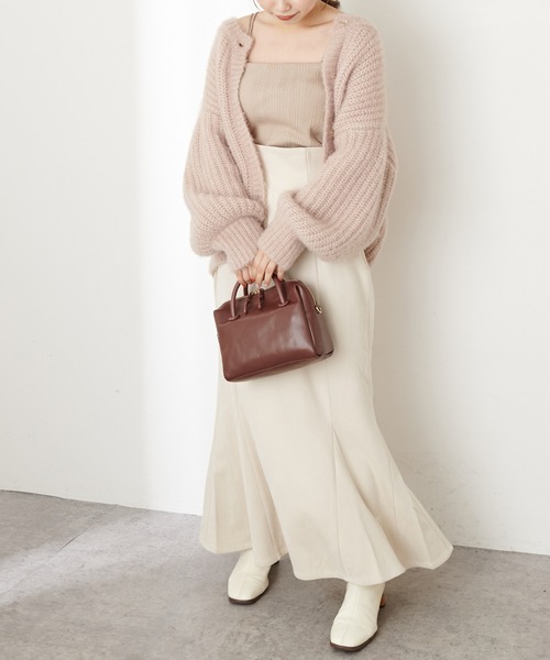 natural couture（ナチュラルクチュール）の「【WEB限定カラー有り】ハイウエストスエードマーメイドスカート Sサイズ（スカート・レディース・アイボリー/スミクロ/モカ/ピンク/その他1/チェック/その他2・SMALL）」の3枚目の写真