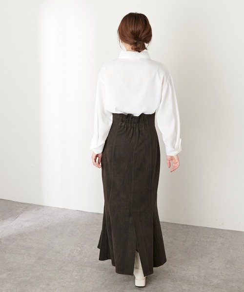 natural couture（ナチュラルクチュール）の「【WEB限定カラー有り】ハイウエストスエードマーメイドスカート Sサイズ（スカート・レディース・アイボリー/スミクロ/モカ/ピンク/その他1/チェック/その他2・SMALL）」の16枚目の写真