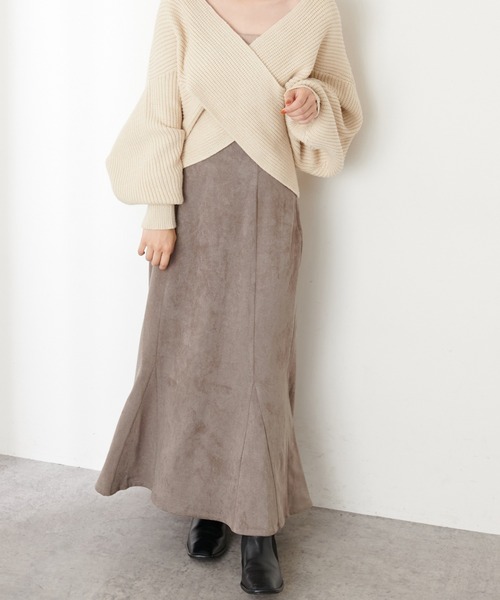 natural couture（ナチュラルクチュール）の「【WEB限定カラー有り】ハイウエストスエードマーメイドスカート Sサイズ（スカート・レディース・アイボリー/スミクロ/モカ/ピンク/その他1/チェック/その他2・SMALL）」の20枚目の写真