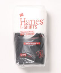 【HANES/ヘインズ】【HANES/ヘインズ】【透けにくい5.3oz】JAPAN FIT 2枚組 クルーネックT 白黒セット 丸胴・タグレス ガーメントウォッシュ