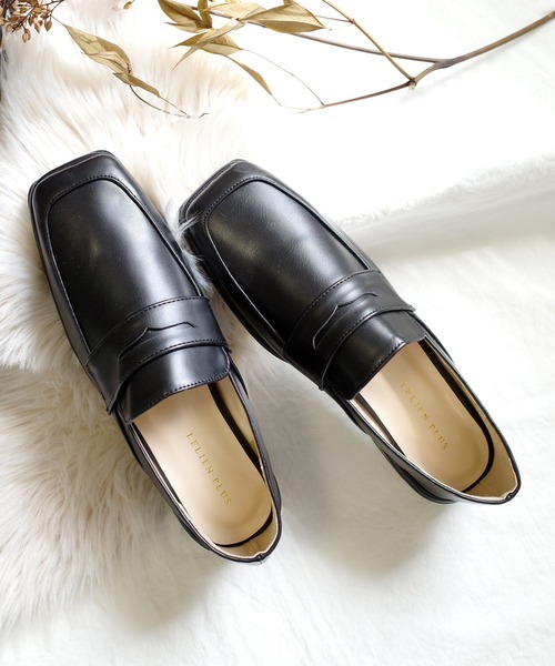 AmiAmi（アミアミ）の「スクエアトゥコインローファー（ローファー・レディース・ブラック系その他/ブラック/ブラウン/グレイッシュベージュ/アイボリー・L/LL/M/S/SS）」の17枚目の写真