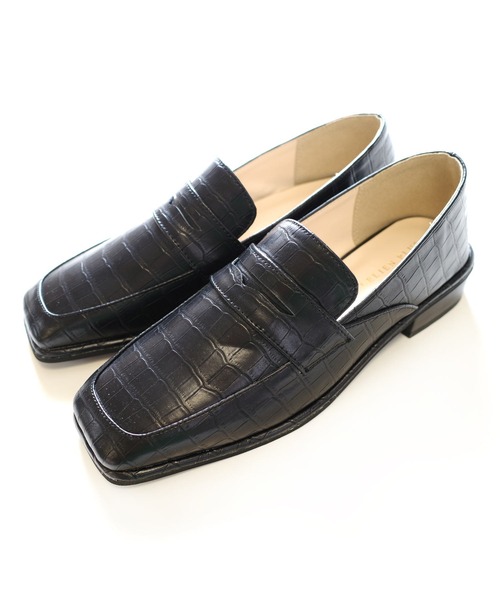 AmiAmi（アミアミ）の「スクエアトゥコインローファー（ローファー・レディース・ブラック系その他/ブラック/ブラウン/グレイッシュベージュ/アイボリー・L/LL/M/S/SS）」の9枚目の写真