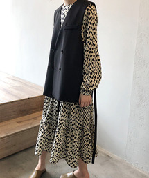 【c.u.l:w】ドットシフォン ロング丈ワンピース culw105