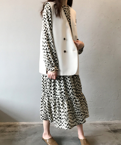 c.u.l(シーユーエル)の「【c.u.l:w】ドットシフォン ロング丈ワンピース culw105(ワンピース・レディース・ホワイト系その他/ブラック系その他・L/M)」の21枚目の写真