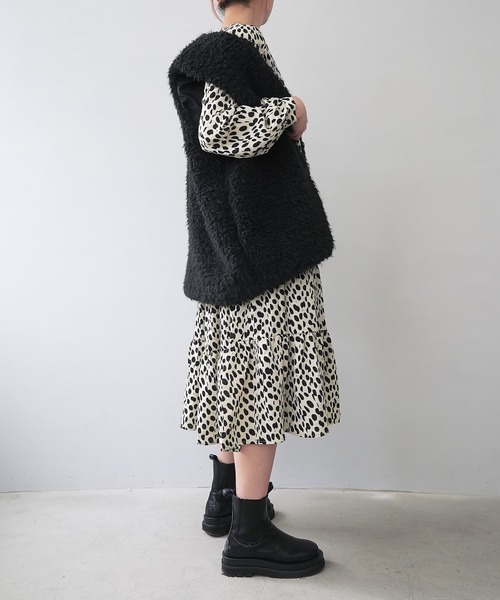 c.u.l(シーユーエル)の「【c.u.l:w】ドットシフォン ロング丈ワンピース culw105(ワンピース・レディース・ホワイト系その他/ブラック系その他・L/M)」の17枚目の写真