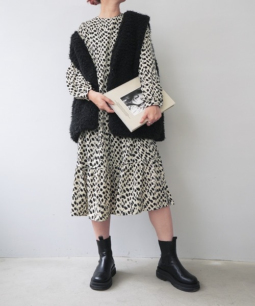 c.u.l(シーユーエル)の「【c.u.l:w】ドットシフォン ロング丈ワンピース culw105(ワンピース・レディース・ホワイト系その他/ブラック系その他・L/M)」の18枚目の写真