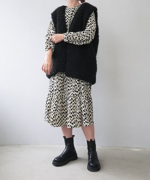 c.u.l(シーユーエル)の「【c.u.l:w】ドットシフォン ロング丈ワンピース culw105(ワンピース・レディース・ホワイト系その他/ブラック系その他・L/M)」の16枚目の写真