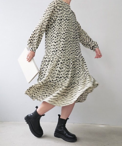 c.u.l(シーユーエル)の「【c.u.l:w】ドットシフォン ロング丈ワンピース culw105(ワンピース・レディース・ホワイト系その他/ブラック系その他・L/M)」の11枚目の写真