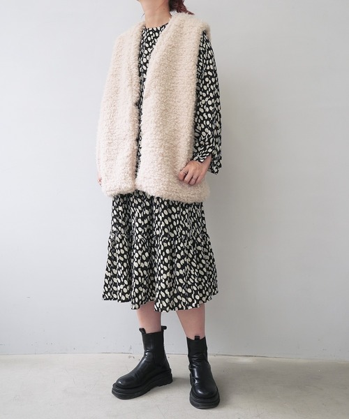 c.u.l(シーユーエル)の「【c.u.l:w】ドットシフォン ロング丈ワンピース culw105(ワンピース・レディース・ホワイト系その他/ブラック系その他・L/M)」の10枚目の写真