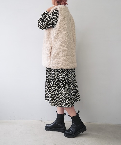 c.u.l(シーユーエル)の「【c.u.l:w】ドットシフォン ロング丈ワンピース culw105(ワンピース・レディース・ホワイト系その他/ブラック系その他・L/M)」の9枚目の写真