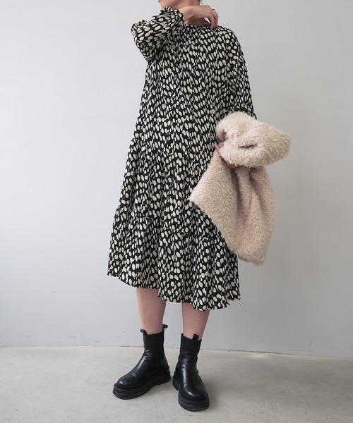 c.u.l(シーユーエル)の「【c.u.l:w】ドットシフォン ロング丈ワンピース culw105(ワンピース・レディース・ホワイト系その他/ブラック系その他・L/M)」の8枚目の写真