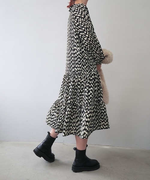 c.u.l(シーユーエル)の「【c.u.l:w】ドットシフォン ロング丈ワンピース culw105(ワンピース・レディース・ホワイト系その他/ブラック系その他・L/M)」の6枚目の写真