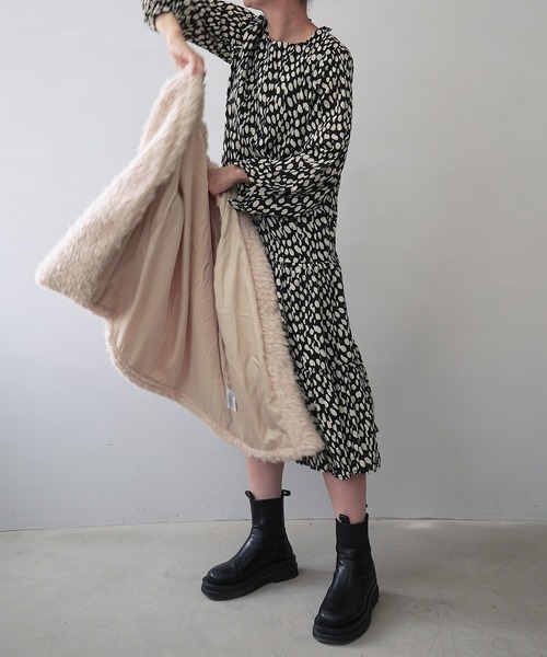 c.u.l(シーユーエル)の「【c.u.l:w】ドットシフォン ロング丈ワンピース culw105(ワンピース・レディース・ホワイト系その他/ブラック系その他・L/M)」の5枚目の写真