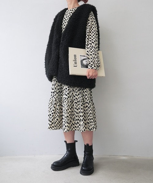 c.u.l(シーユーエル)の「【c.u.l:w】ドットシフォン ロング丈ワンピース culw105(ワンピース・レディース・ホワイト系その他/ブラック系その他・L/M)」の19枚目の写真