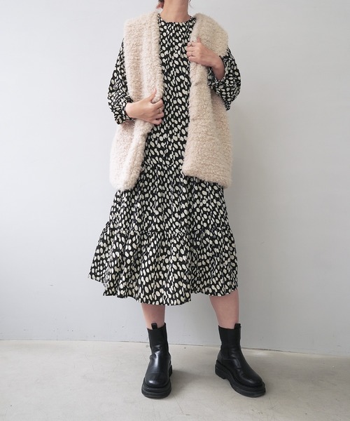 c.u.l(シーユーエル)の「【c.u.l:w】ドットシフォン ロング丈ワンピース culw105(ワンピース・レディース・ホワイト系その他/ブラック系その他・L/M)」の20枚目の写真