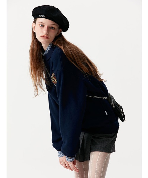 KIRSH（キルシー）の「A'GEM/9 × .kom『KIRSH/キルシー』STANDARD LOGO WOOL BERET KA /スタンダード ロゴ ウール ベレー帽（ハンチング/ベレー帽・レディース・ブラック・FREE）」の2枚目の写真