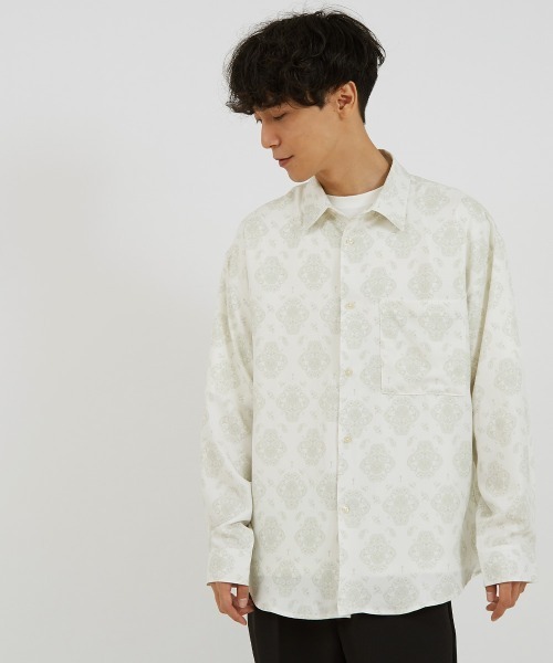 improves（インプローブス）の「アート グラフィック プリント レギュラーカラーシャツ（シャツ/ブラウス・メンズ・ライトグレー/サックスブルー/グレー/グリーン/オフホワイト/ラベンダー/ブラウン/ピンク・MEDIUM/LARGE）」の17枚目の写真