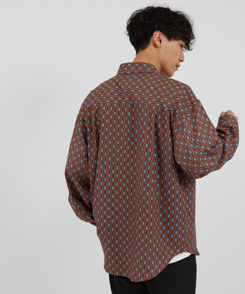 improves（インプローブス）の「アート グラフィック プリント レギュラーカラーシャツ（シャツ/ブラウス・メンズ・ライトグレー/サックスブルー/グレー/グリーン/オフホワイト/ラベンダー/ブラウン/ピンク・MEDIUM/LARGE）」の12枚目の写真