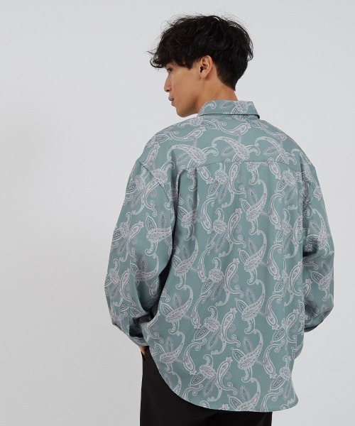 improves（インプローブス）の「アート グラフィック プリント レギュラーカラーシャツ（シャツ/ブラウス・メンズ・ライトグレー/サックスブルー/グレー/グリーン/オフホワイト/ラベンダー/ブラウン/ピンク・MEDIUM/LARGE）」の15枚目の写真