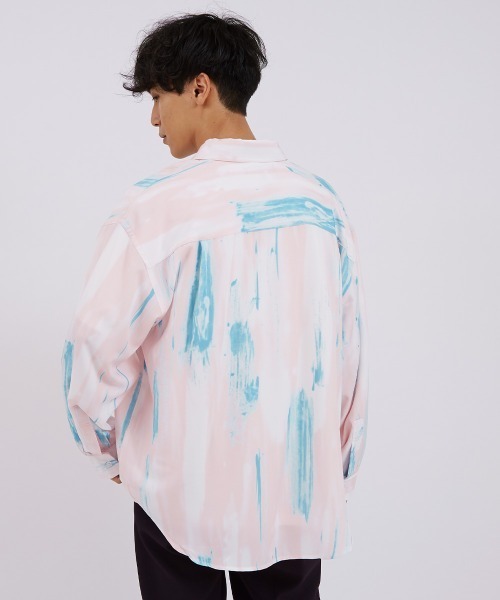 improves（インプローブス）の「アート グラフィック プリント レギュラーカラーシャツ（シャツ/ブラウス・メンズ・ライトグレー/サックスブルー/グレー/グリーン/オフホワイト/ラベンダー/ブラウン/ピンク・MEDIUM/LARGE）」の13枚目の写真