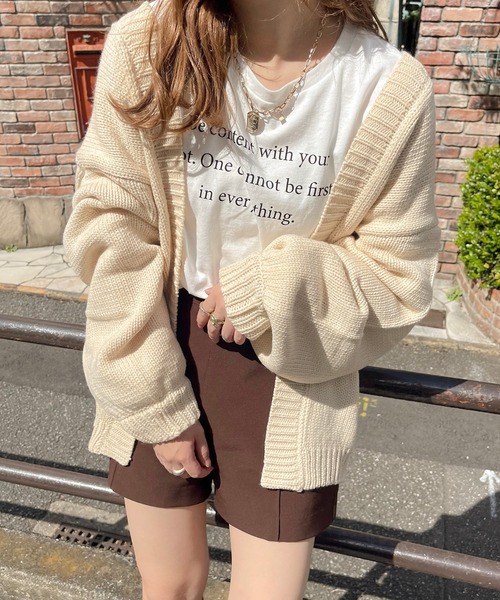 apres jour clair(アプレジュールクレア)の「【apres jour clair】ニットカーディガン(カーディガン/ボレロ・レディース・アイボリー/モスグリーン/ブラウン系その他・X-LARGE/フリー)」の3枚目の写真