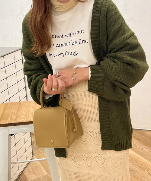 apres jour clair(アプレジュールクレア)の「【apres jour clair】ニットカーディガン(カーディガン/ボレロ・レディース・アイボリー/モスグリーン/ブラウン系その他・X-LARGE/フリー)」の2枚目の写真