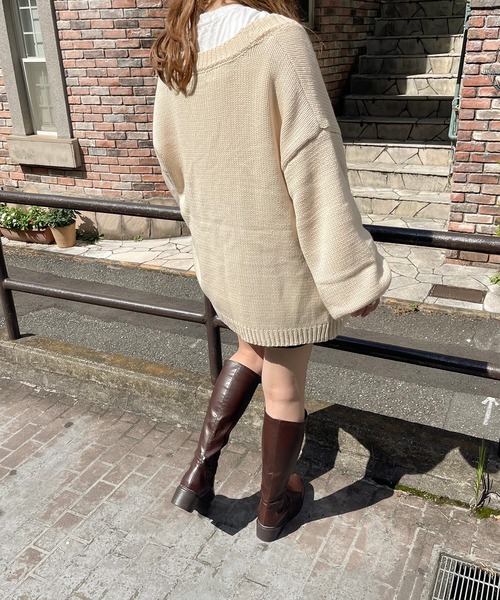 apres jour clair(アプレジュールクレア)の「【apres jour clair】ニットカーディガン(カーディガン/ボレロ・レディース・アイボリー/モスグリーン/ブラウン系その他・X-LARGE/フリー)」の14枚目の写真