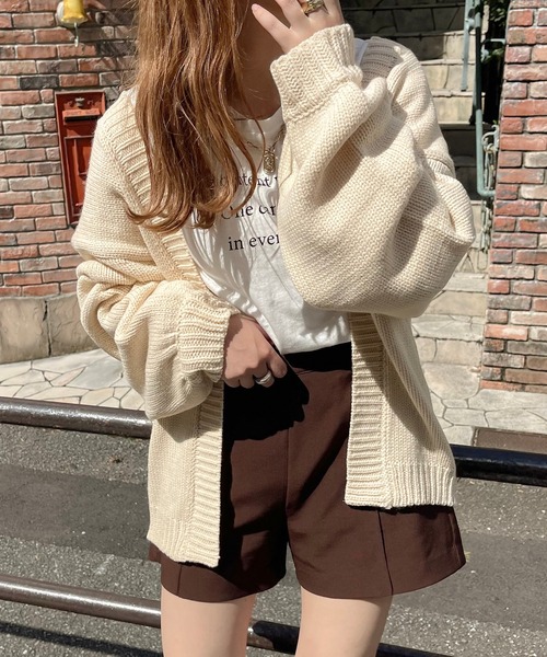 apres jour clair(アプレジュールクレア)の「【apres jour clair】ニットカーディガン(カーディガン/ボレロ・レディース・アイボリー/モスグリーン/ブラウン系その他・X-LARGE/フリー)」の4枚目の写真