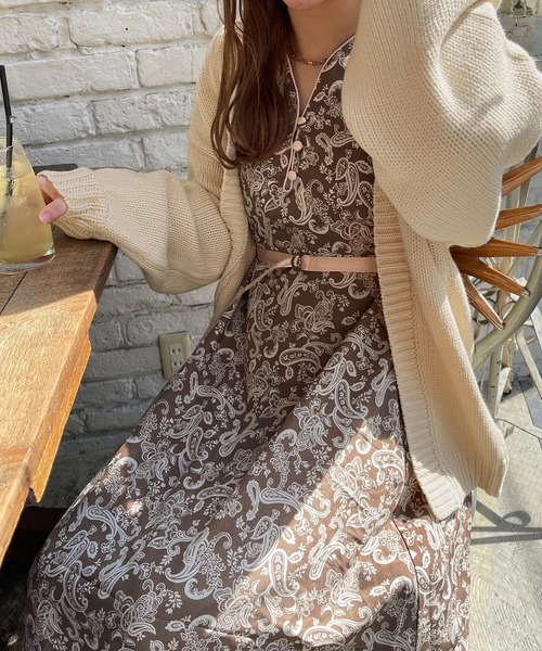 apres jour clair(アプレジュールクレア)の「【apres jour clair】ニットカーディガン(カーディガン/ボレロ・レディース・アイボリー/モスグリーン/ブラウン系その他・X-LARGE/フリー)」の7枚目の写真