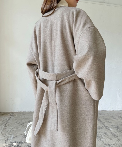 LIAN（リアン）の「ノーカラーコクーンコート（ノーカラーコート・レディース・モカ/アイボリー/ブラック/杢グレー・FREE）」の11枚目の写真