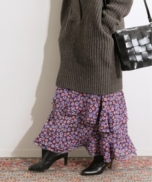 IENA LA BOUCLE | IENA LA BOUCLE 楊柳プリントフリルスカート◆(スカート)