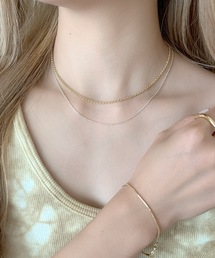 シルバー925 ゴールド x シルバー 2連チェーンネックレス