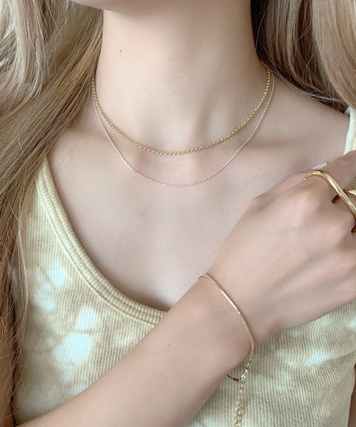 silver925 × ciite' (シルバーキューニーゴシーテ)の「シルバー925 ゴールド x シルバー 2連チェーンネックレス(ネックレス・レディース・シルバー×ゴールド・FREE)」の6枚目の写真