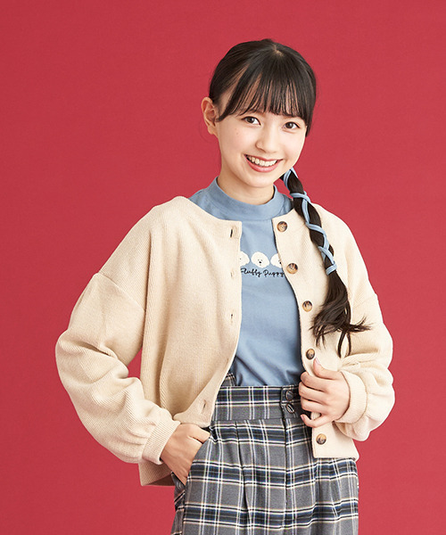 Lindsay（リンジィ）の「ボリューム袖カーディガン（カーディガン/ボレロ・キッズ・ライトベージュ・M）」の12枚目の写真