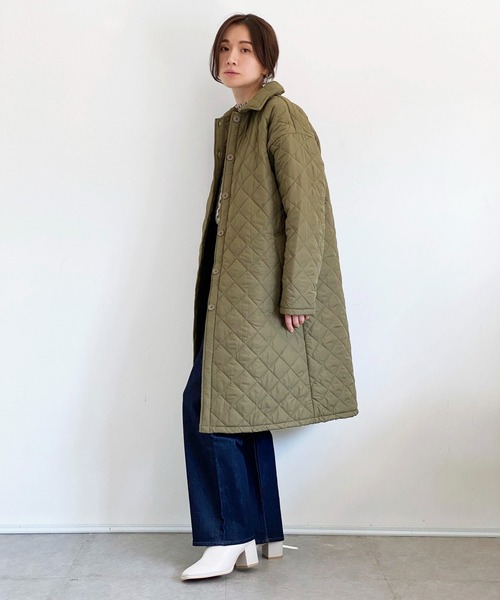 ottilie(オティーリエ)の「ダイヤキルティングコート(ダウンジャケット/コート・レディース・モカ/ブラック/カーキ・FREE)」の3枚目の写真