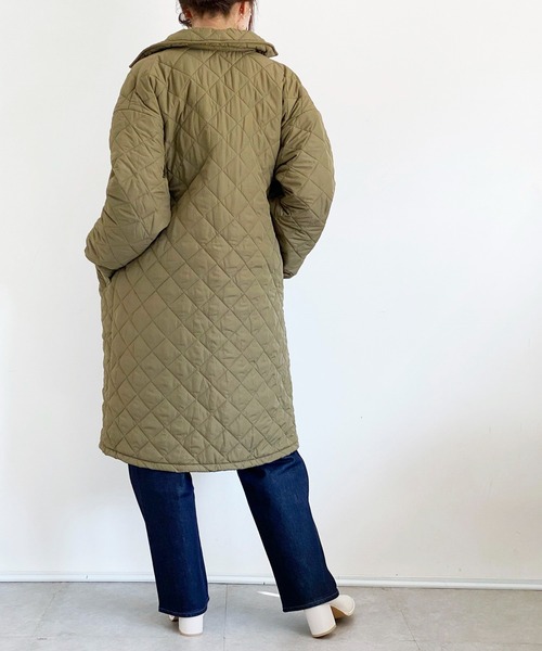 ottilie(オティーリエ)の「ダイヤキルティングコート(ダウンジャケット/コート・レディース・モカ/ブラック/カーキ・FREE)」の12枚目の写真