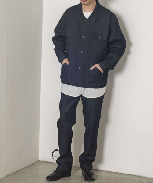 GLOSTER（グロスター）の「【GLOSTER/グロスター】リジットデニムジャケット（デニムジャケット・メンズ・インディゴブルー/ブラック・MEDIUM/LARGE）」の6枚目の写真